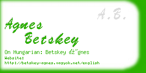 agnes betskey business card